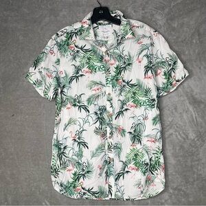 Denim and Flower Button Down Shirts Size Medium